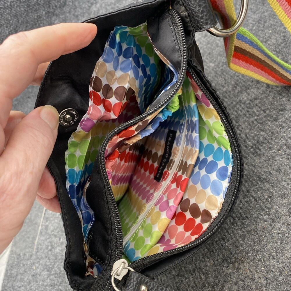 Franco Sarto Organization Over The Rainbow Black Crossbody Bag NWT Travel Retro - Picture 10 of 16